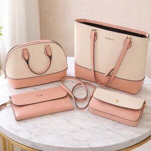 👜 Blush & Cream 4-Piece Purse Set | NWOT | Matching Collection